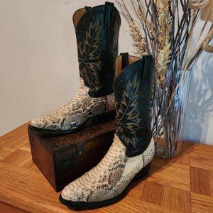 Exotic Snakeskin & Leather Cowboy Boots